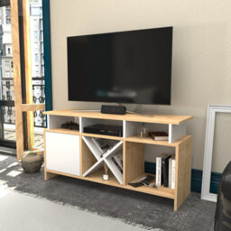 Decorotika Auburn Tv Stand Tv Unit For Tv's Up To 47 Inch Oak And White - thumbnail 3