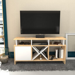 Decorotika Auburn Tv Stand Tv Unit For Tv's Up To 47 Inch Oak And White