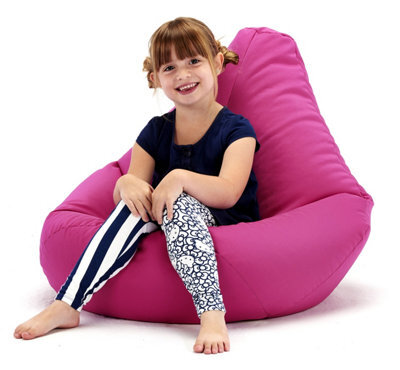 Beautiful Beanbags Kids Highback Beanbag Indoor Or Outdoor Bean Bag For Children Ready Filled - Pink - image 1