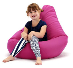 Beautiful Beanbags Kids Highback Beanbag Indoor Or Outdoor Bean Bag For Children Ready Filled - Pink - thumbnail 1