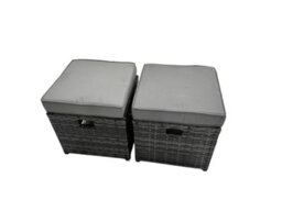Fimous 12 Seat Poly Rattan Outdoor Patio Coffee Table Corner Sofa Set With 4 Stool 2 Chairs For Garden Backyard Dark Grey Mixed - thumbnail 9