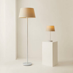 Valuelights Charles White Table Lamp With Beige Tapered Shade - thumbnail 6