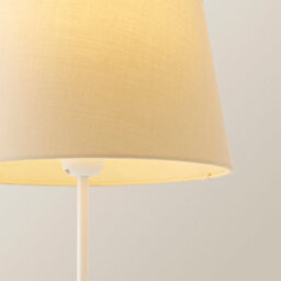 Valuelights Charles White Table Lamp With Beige Tapered Shade - thumbnail 4
