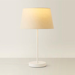 Valuelights Charles White Table Lamp With Beige Tapered Shade - thumbnail 3