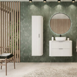 Heze Furniture Elegance Glamour Style Tall Bathroom Cabinet In White