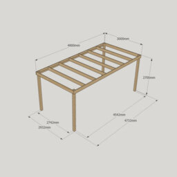 Rutland County Garden Furniture Box Pergola - Wood - L300 X W480 X H270 Cm - Rustic Brown - thumbnail 4