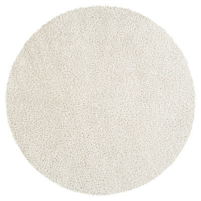 Livabliss Round Cloudy Shaggy-Solid Color Beige Plush Soft Pile Living Bedroom Rug 160 X 160 Cm Easy Care, Non Shedding - image 1