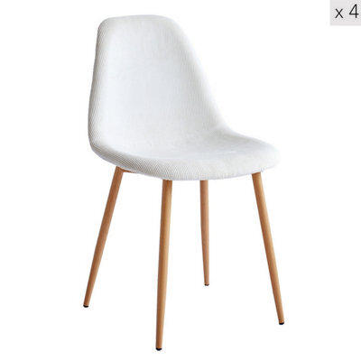 Nordlys Set Of 4 Metal And Beige Velvet Dining Chairs Vintage Style Dining Room - image 1