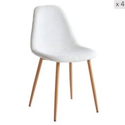 Nordlys Set Of 4 Metal And Beige Velvet Dining Chairs Vintage Style Dining Room - thumbnail 1
