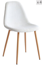 Nordlys Set Of 4 Metal And Beige Velvet Dining Chairs Vintage Style Dining Room - thumbnail 2