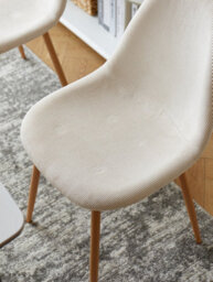 Nordlys Set Of 4 Metal And Beige Velvet Dining Chairs Vintage Style Dining Room - thumbnail 5