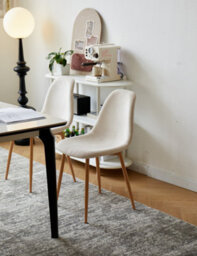Nordlys Set Of 4 Metal And Beige Velvet Dining Chairs Vintage Style Dining Room - thumbnail 3