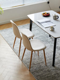 Nordlys Set Of 4 Metal And Beige Velvet Dining Chairs Vintage Style Dining Room - thumbnail 8