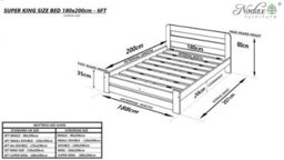 Nodax Super King Bed Frame, F1, Solid Pine Wood, Easy Assembly, Sturdy Slats & Extra Support Legs, 6Ft, Alder Finish - thumbnail 5