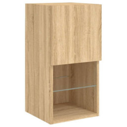 Walplus Tv Cabinets With Led Lights 2 Pcs Sonoma Oak 30.5X30X60 Cm - thumbnail 7