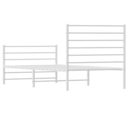 Berkfield Metal Bed Frame With Headboard And Footboard White 100X190 Cm - thumbnail 8
