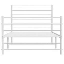 Berkfield Metal Bed Frame With Headboard And Footboard White 100X190 Cm - thumbnail 6