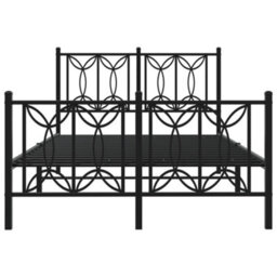 Berkfield Metal Bed Frame Without Mattress With Footboard Black 120X190Cm - thumbnail 4