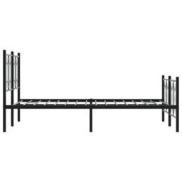 Berkfield Metal Bed Frame Without Mattress With Footboard Black 120X190Cm - thumbnail 5