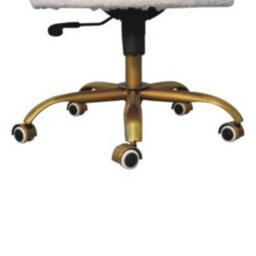 Wyld Haus Sarlat Scalloped White Boucle Swivel Chair With Brass Base - thumbnail 8