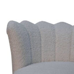 Wyld Haus Sarlat Scalloped White Boucle Swivel Chair With Brass Base - thumbnail 6