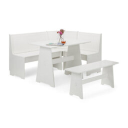 Oakham Premium Newbury 158Cm Corner Dining Set With Storage Bench - Surf White - thumbnail 1
