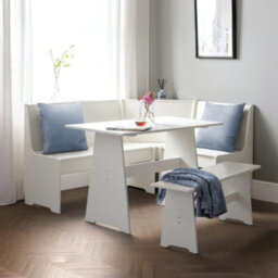 Oakham Premium Newbury 158Cm Corner Dining Set With Storage Bench - Surf White - thumbnail 4
