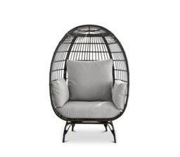 Furniturebox Black Rattan Resin Rattan For Outdoors & Thick Cushions - Garden Egg Chair & Patio Chair - thumbnail 4