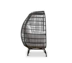 Furniturebox Black Rattan Resin Rattan For Outdoors & Thick Cushions - Garden Egg Chair & Patio Chair - thumbnail 5