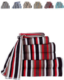 Natural Cotton Bath Towel Purple 6 Threads Combed Stripe Royal Victorian Flossy Stripe Salon