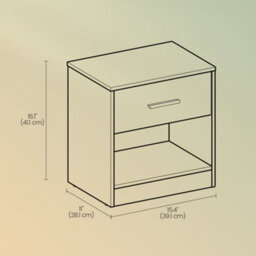 LEDREM Nightstands, Set Of 2, Side Tables With Drawer And Shelf, Bedside Tables, End Tables With Open Compartment, For Bedroom, White - thumbnail 6