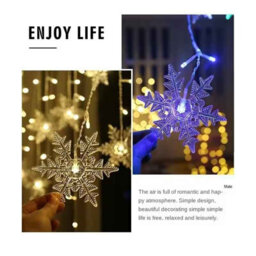 3.2M Led Snowflake Curtain Lights  Waterproof Fairy String For Christmas - thumbnail 2