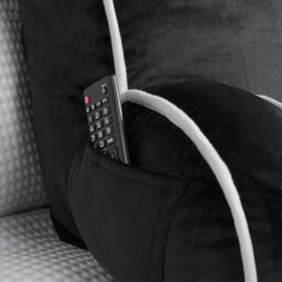 OHS Reading Pillow With Head Rest Super Soft High Back Support Bed Sofa, Black - thumbnail 3