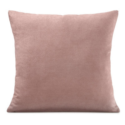 Luxury Living Plain Velvet Chenille Cushion Blush - image 1