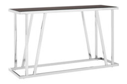 Premier Housewares Interiors By Premier Sturdy Console Table With Black Glass Top, Durable Storage Console Table, Elegant Console Table For Hallway - thumbnail 1