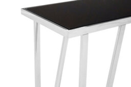 Premier Housewares Interiors By Premier Sturdy Console Table With Black Glass Top, Durable Storage Console Table, Elegant Console Table For Hallway - thumbnail 3