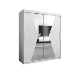 Arte Morocco Contemporary 2 Mirrored Sliding Door Wardrobe 9 Shelves 2 Rails White Matt (H)2000mm (W)1800mm (D)620mm - thumbnail 1