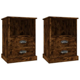 Berkfield Bedside Cabinets 2 Pcs Smoked Oak 43X36X60 Cm - thumbnail 2