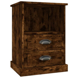 Berkfield Bedside Cabinets 2 Pcs Smoked Oak 43X36X60 Cm - thumbnail 6