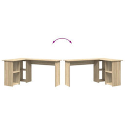 Walplus Desk With Shelf Sonoma Oak 142 X 102 X 73 Cm Engineered Wood - thumbnail 9