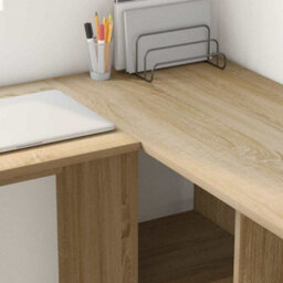 Walplus Desk With Shelf Sonoma Oak 142 X 102 X 73 Cm Engineered Wood - thumbnail 4