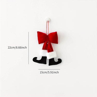 Amorly 22Cm Christmas Velvet Ribbon Bow Ornament, Suitable For Christmas Trees, Home Window Decorations, Festive Party Arrangements - image 1