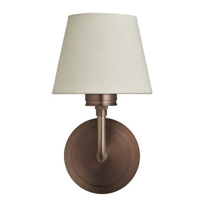 Industville Albany Wall Light, Bronze, Natural Cotton Shades - image 1