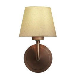 Industville Albany Wall Light, Bronze, Natural Cotton Shades - thumbnail 2