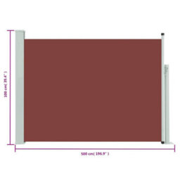 Walplus Patio Retractable Side Awning Garden Sun Shade Canopy Gazebo For Back Door, Porch, Patio 100X500 Cm Brown - thumbnail 8