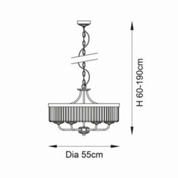 Luminosa Lighting Luminosa Ascoli Pendant Ceiling Light Antique Brass Plate, Clear Cut Glass - thumbnail 8