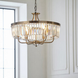 Luminosa Lighting Luminosa Ascoli Pendant Ceiling Light Antique Brass Plate, Clear Cut Glass - thumbnail 2