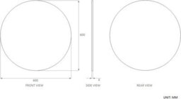 60Cm Circular Frameless Bathroom Mirror Wall Hanging Fittings Not Included - thumbnail 2