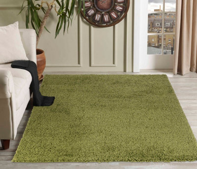 Desire Rugs Plain Living Room Shaggy Area Rugs Green 160X230 Cm - image 1