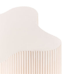 Wyld and Coco Lumina Living Side Table, Off-White, Mdf, Irregular Fluted Base, 40X50 Cm - Modern Accent - thumbnail 5